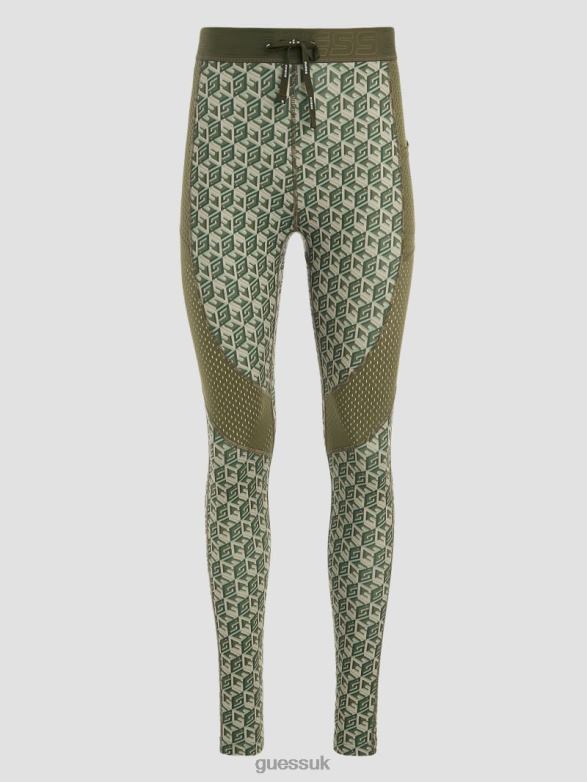 GUESS Women Eco Daria Cube Leggings G Cube Olive Combo Apparel V28V62394