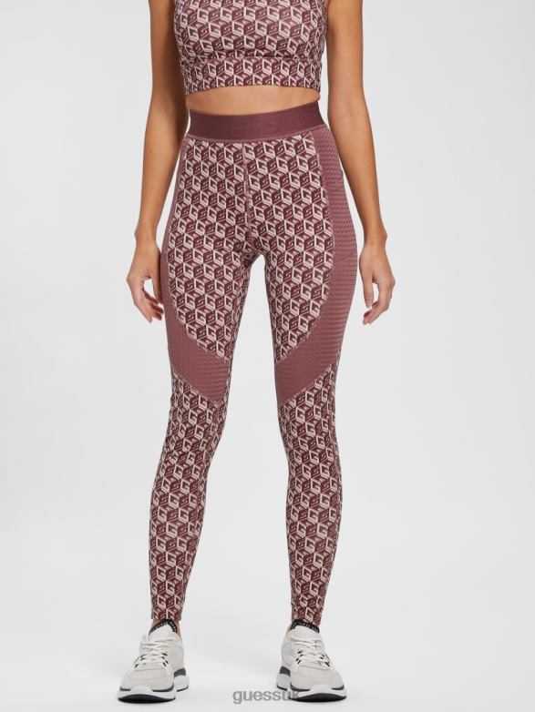 GUESS Women Eco Daria Cube Leggings G Cube Red Combo Apparel V28V62425