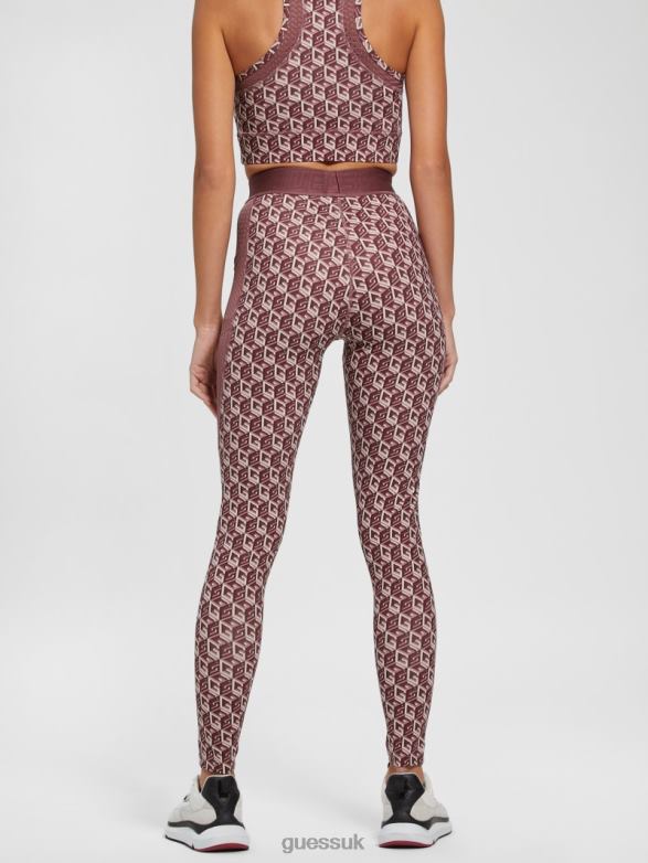 GUESS Women Eco Daria Cube Leggings G Cube Red Combo Apparel V28V62425