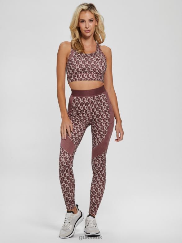 GUESS Women Eco Daria Cube Leggings G Cube Red Combo Apparel V28V62425