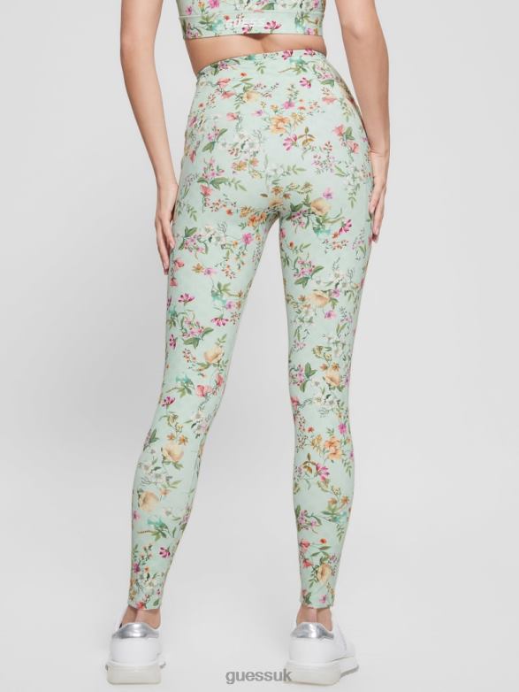 GUESS Women Eco Davina Printed Leggings Acqua Field Flower Apparel V28V62240