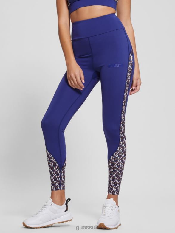 GUESS Women Eco Debra Logo Leggings Admiral Blue Apparel V28V62410