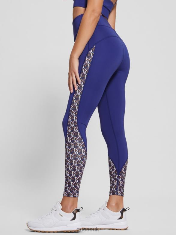 GUESS Women Eco Debra Logo Leggings Admiral Blue Apparel V28V62410