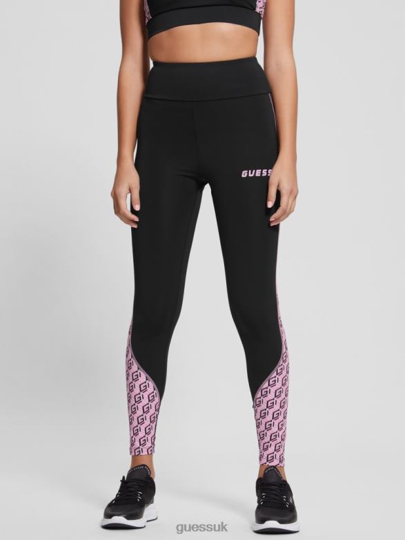 GUESS Women Eco Debra Logo Leggings Black Apparel V28V62302