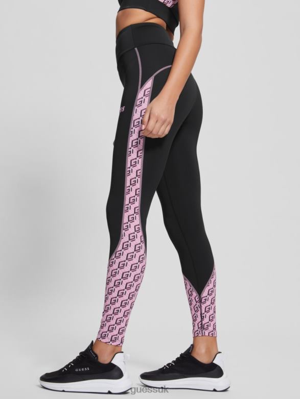 GUESS Women Eco Debra Logo Leggings Black Apparel V28V62302