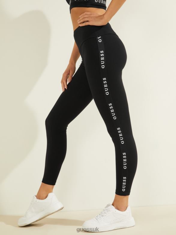 GUESS Women Eco Logo Tape Leggings Black Apparel V28V62371