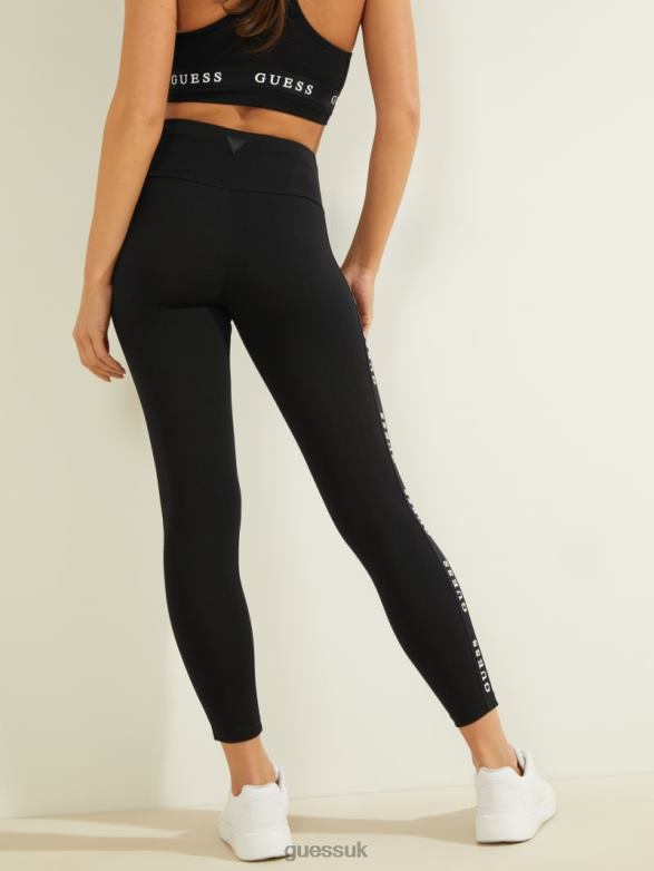 GUESS Women Eco Logo Tape Leggings Black Apparel V28V62371