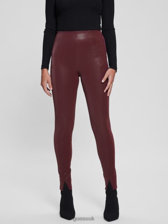 GUESS Women Katt Corset Leggings Mystic Wine Apparel V28V62409