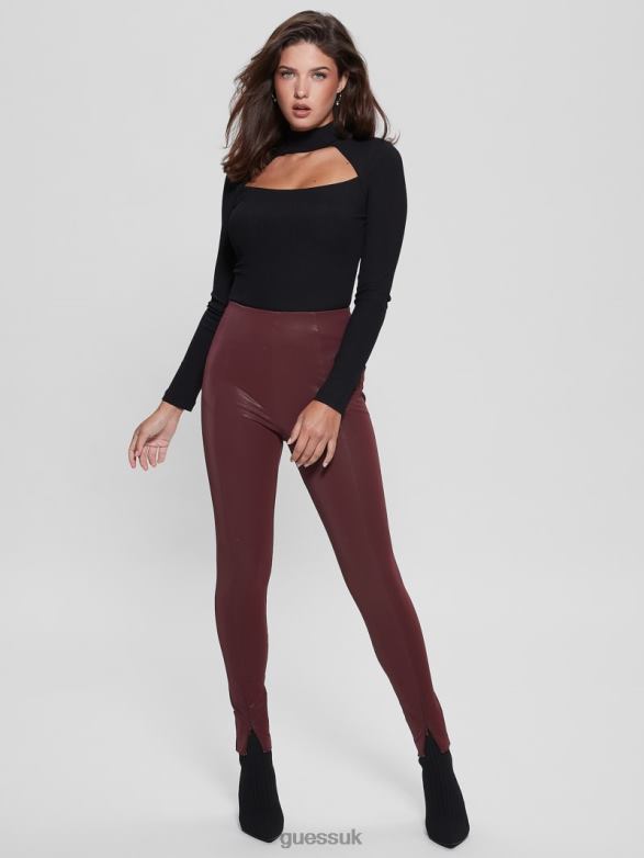GUESS Women Katt Corset Leggings Mystic Wine Apparel V28V62409