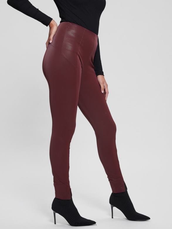 GUESS Women Katt Corset Leggings Mystic Wine Apparel V28V62409