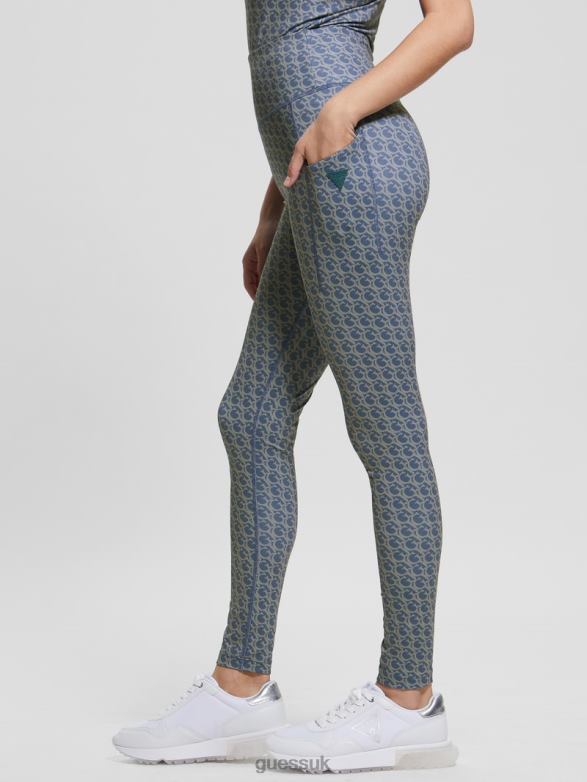 GUESS Women Logomania Leggings Small Gj Pastel Blue Apparel V28V62322