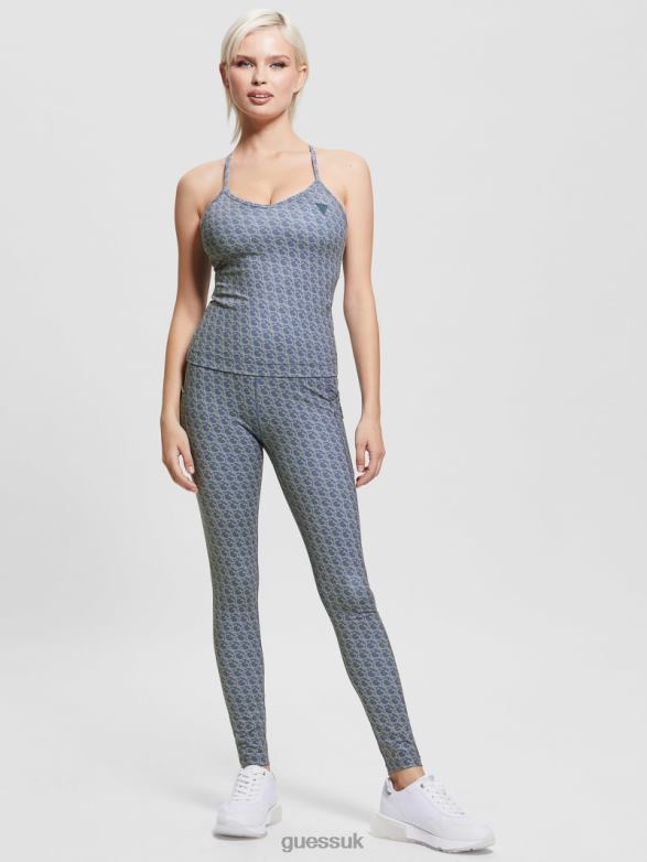 GUESS Women Logomania Leggings Small Gj Pastel Blue Apparel V28V62322
