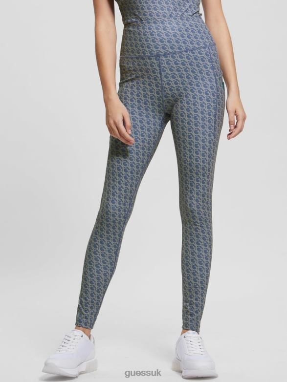 GUESS Women Logomania Leggings Small Gj Pastel Blue Apparel V28V62322