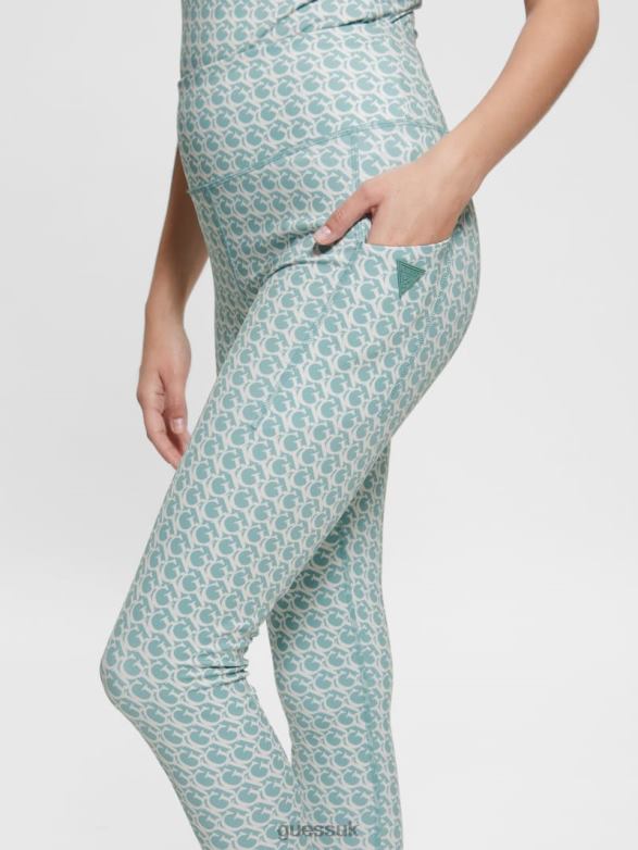 GUESS Women Logomania Leggings Small Gj Petroleum Apparel V28V62299