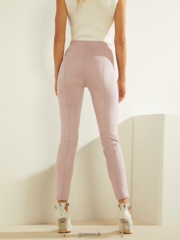 GUESS Women Maya Faux-Suede Leggings Linen Lilac Apparel V28V62253