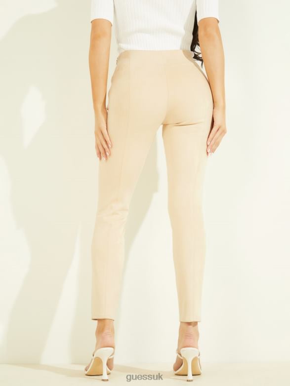 GUESS Women Maya Faux-Suede Leggings Pearl Oyster Apparel V28V62113