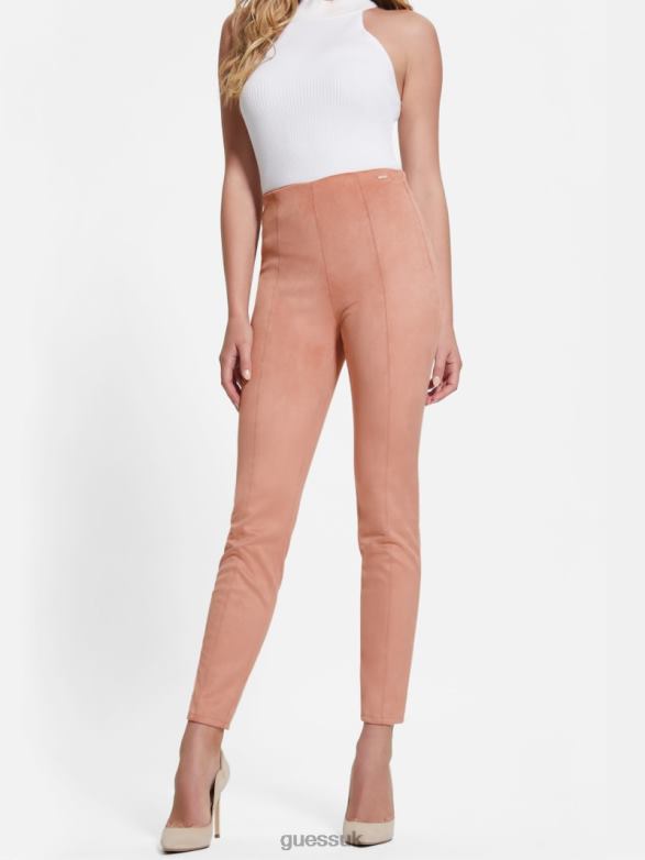 GUESS Women Maya Faux-Suede Leggings Satin Rose Apparel V28V62171