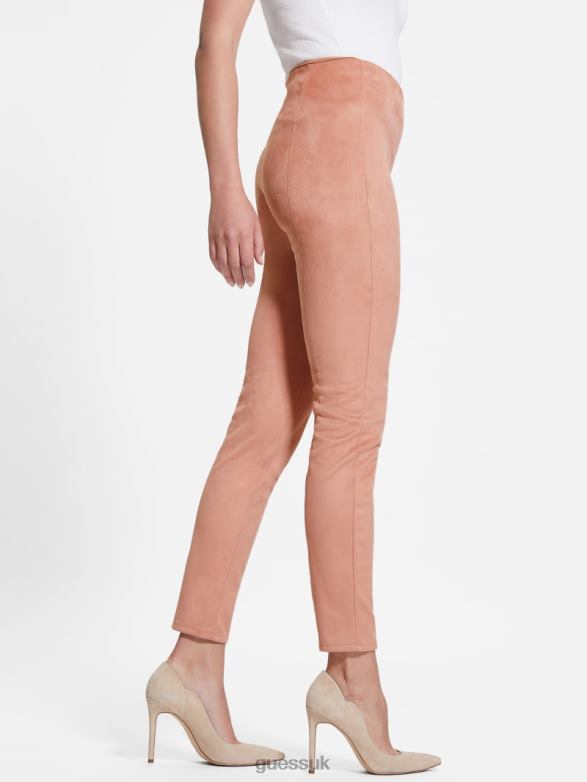 GUESS Women Maya Faux-Suede Leggings Satin Rose Apparel V28V62171