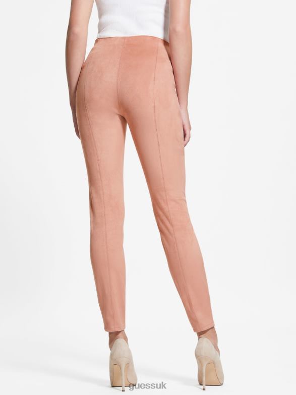 GUESS Women Maya Faux-Suede Leggings Satin Rose Apparel V28V62171