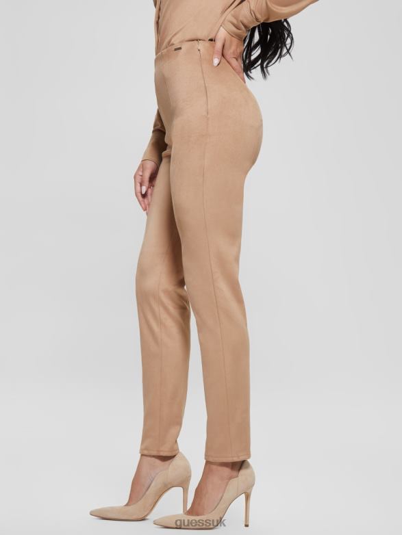 GUESS Women Maya Faux-Suede Leggings Wet Sand Apparel V28V62011