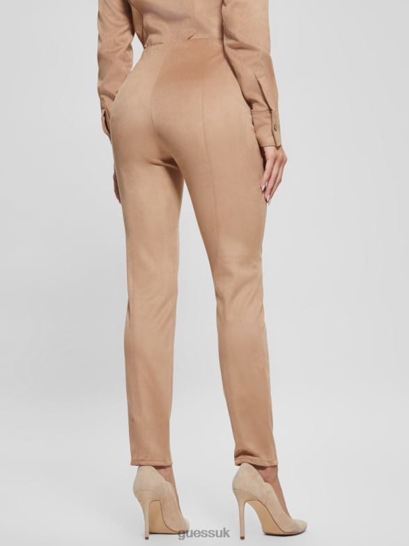 GUESS Women Maya Faux-Suede Leggings Wet Sand Apparel V28V62011