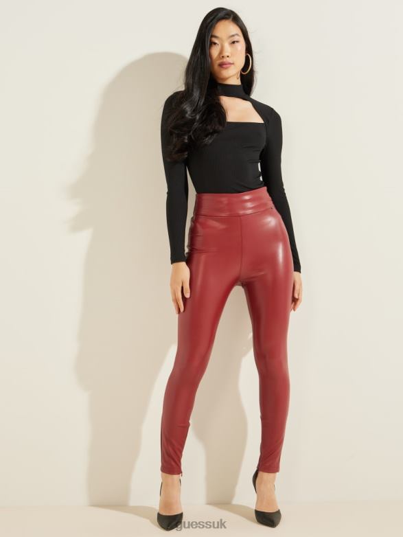 GUESS Women Priscilla Leggings Beet Juice Red Apparel V28V62223