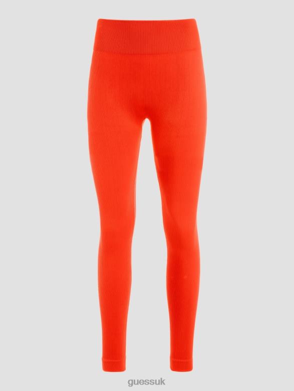 GUESS Women Seamless Ribbed Leggings Orange Slice Apparel V28V62396