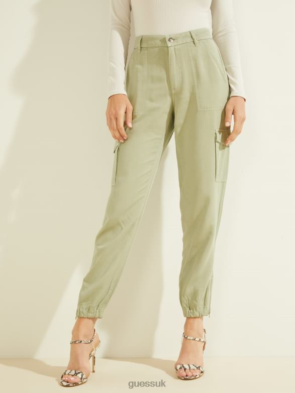 GUESS Women Bowie Chino Cargo Pants Light Matcha Multi Apparel V28V62135