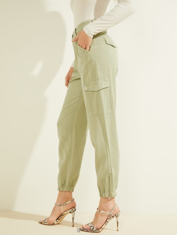 GUESS Women Bowie Chino Cargo Pants Light Matcha Multi Apparel V28V62135