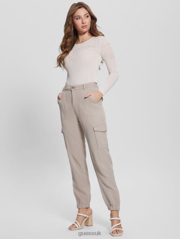 GUESS Women Bowie Chino Cargo Pants Pasadena Stone Multi Apparel V28V62149
