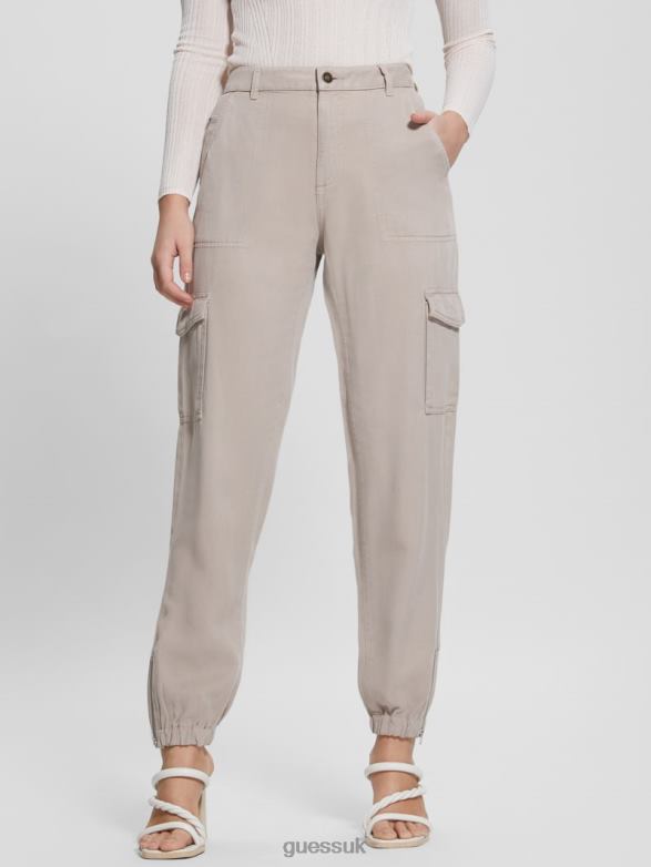 GUESS Women Bowie Chino Cargo Pants Pasadena Stone Multi Apparel V28V62149