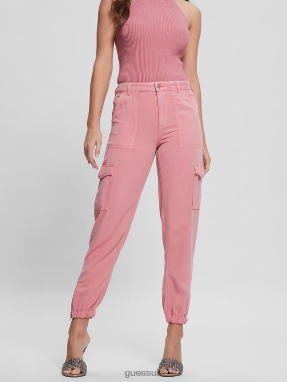 GUESS Women Bowie Chino Cargo Pants Vintage Blush Multi Apparel V28V62159