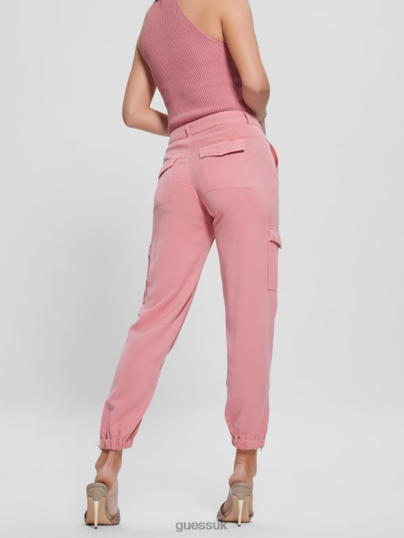 GUESS Women Bowie Chino Cargo Pants Vintage Blush Multi Apparel V28V62159