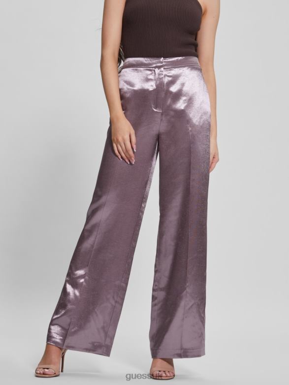 GUESS Women Brisilda Satin Pants Rosy Violet Apparel V28V62241