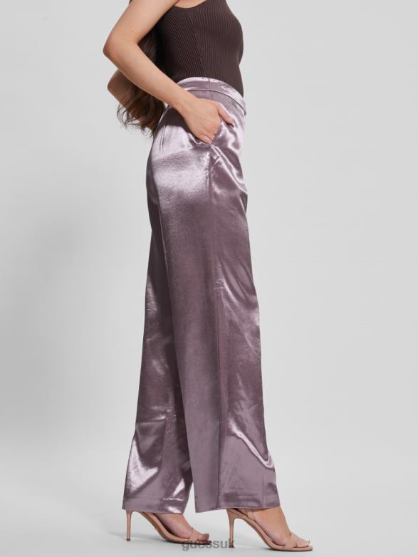 GUESS Women Brisilda Satin Pants Rosy Violet Apparel V28V62241