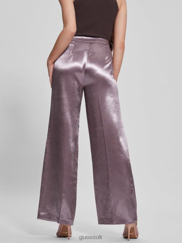 GUESS Women Brisilda Satin Pants Rosy Violet Apparel V28V62241