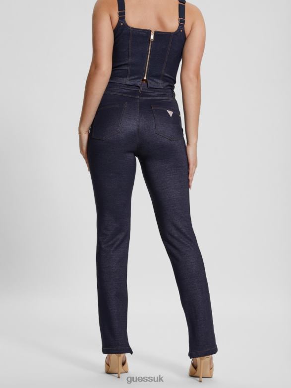 GUESS Women Caroline Denim Ponte Pant Blue Denim Apparel V28V647
