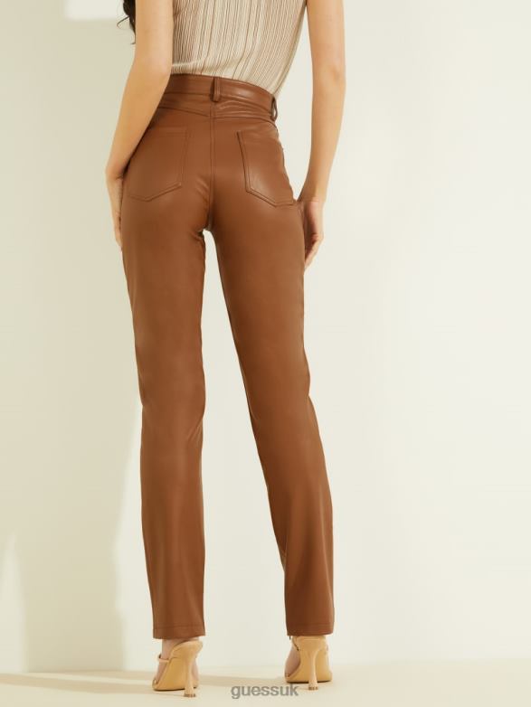 GUESS Women Caroline Pants Emperor Brown Multi Apparel V28V62324