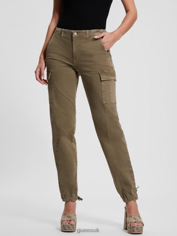 GUESS Women Cheri Cargo Pants Desert Green Apparel V28V62032