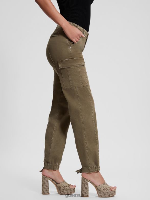 GUESS Women Cheri Cargo Pants Desert Green Apparel V28V62032