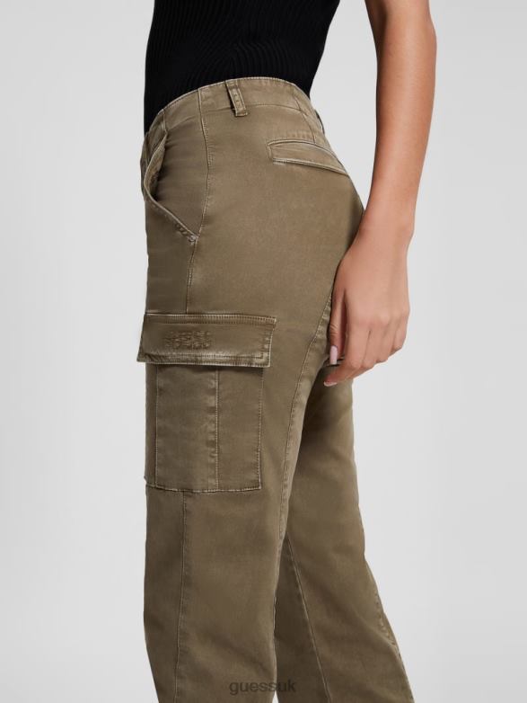 GUESS Women Cheri Cargo Pants Desert Green Apparel V28V62032