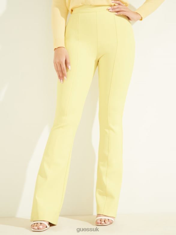 GUESS Women Chloe Flared Pant Cornsilk Apparel V28V62176