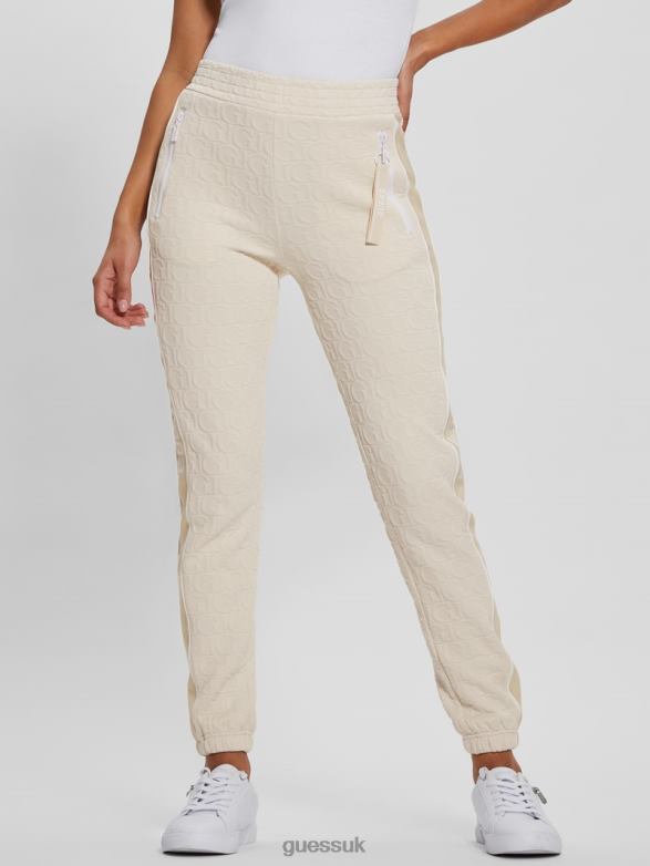 GUESS Women Darla Logo Long Pants Gj Beige Jacquard Apparel V28V62057