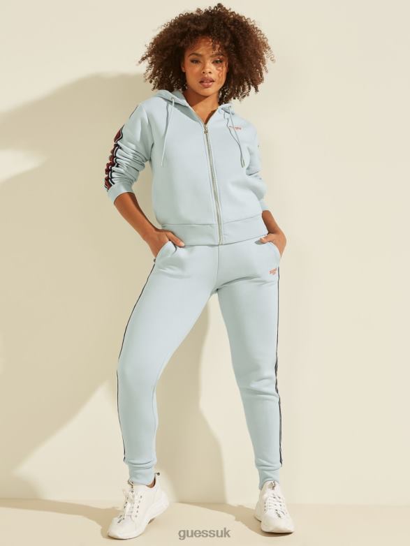 GUESS Women Eco Abigal Stripe Joggers Skyline Light Blue Apparel V28V62503
