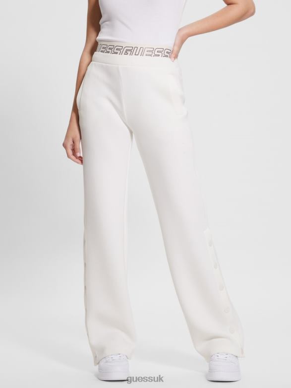 GUESS Women Eco Aletha Scuba-Knit Active Pants Ocean Salt Apparel V28V62037