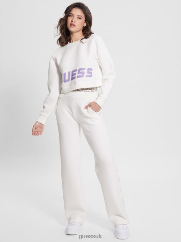 GUESS Women Eco Aletha Scuba-Knit Active Pants Ocean Salt Apparel V28V62037