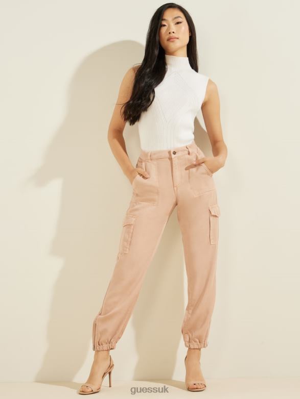 GUESS Women Eco Bowie Cargo Chino Light Rum Multi Apparel V28V62009