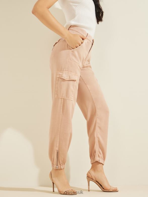 GUESS Women Eco Bowie Cargo Chino Light Rum Multi Apparel V28V62009