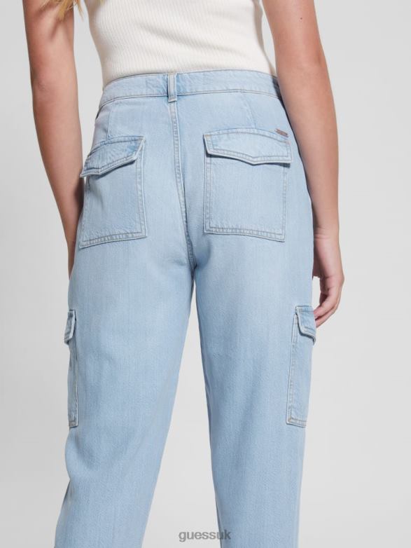 GUESS Women Eco Bowie Cargo Chinos Tulum Wash Apparel V28V6284