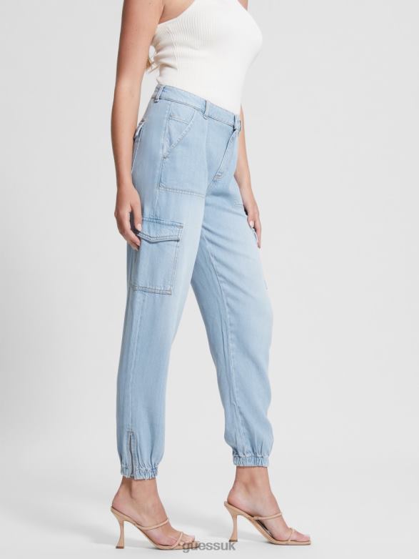 GUESS Women Eco Bowie Cargo Chinos Tulum Wash Apparel V28V6284
